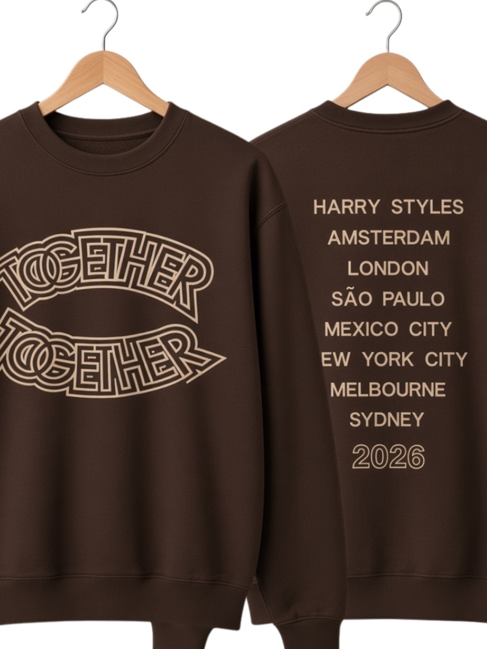 Harry Styles Together Tour 2026 World Tour Vintage Brown Sweatshirt